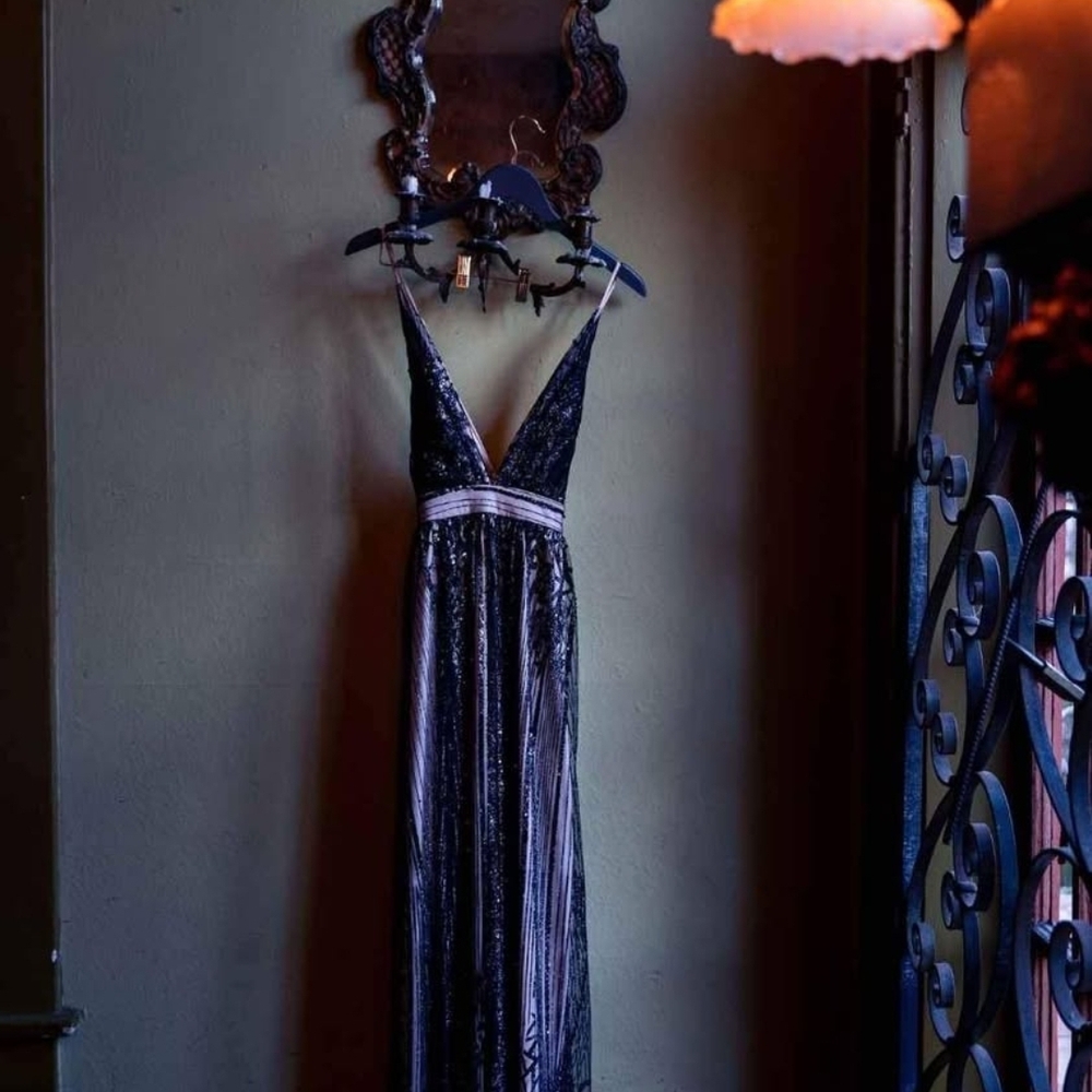 Elegant Black and Silver Gown